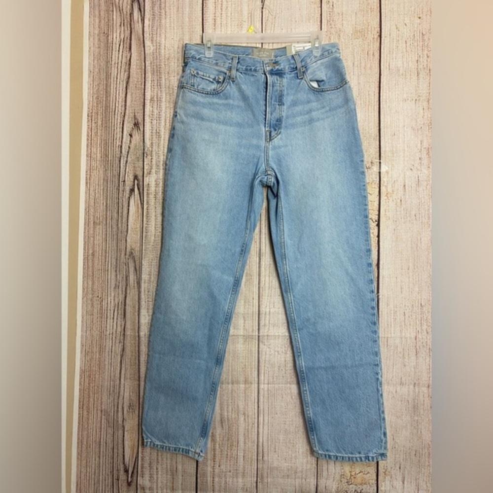 Everlane Pale Blue High-Rise Straight Jeans
